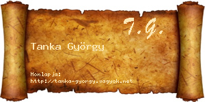 Tanka György névjegykártya