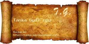 Tanka György névjegykártya